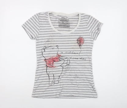 Womens UK Size S Disney Grey Basic T-Shirt
