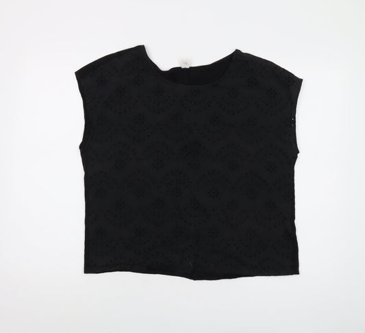 Womens UK Size L Old Navy Black Basic T-Shirt