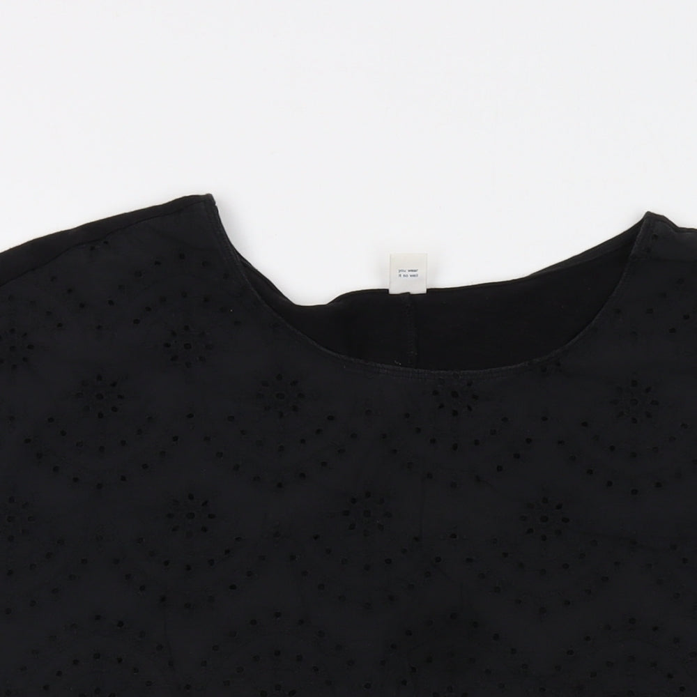 Womens UK Size L Old Navy Black Basic T-Shirt