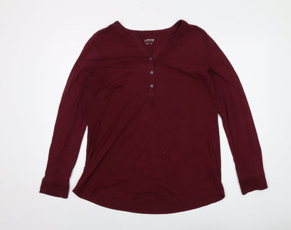 Lands' End Mens Purple Polyester T-Shirt Size L V-Neck