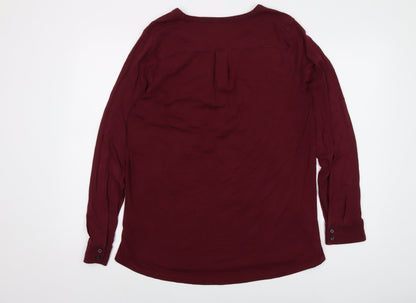 Lands' End Mens Purple Polyester T-Shirt Size L V-Neck