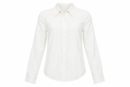 Gap Womens Ivory Cotton Basic Button-Up Size S Collared