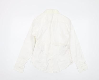 Gap Womens Ivory Cotton Basic Button-Up Size S Collared