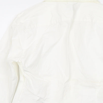 Gap Womens Ivory Cotton Basic Button-Up Size S Collared