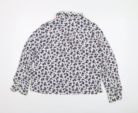 Crew Clothing Womens Multicoloured Floral Viscose Basic Button-Up Size 12 Collared