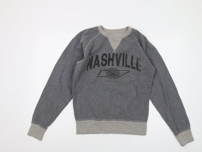 Comp David Womens Grey Cotton Pullover Sweatshirt Size S Pullover