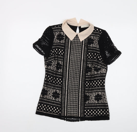 Womens UK Size S Oasis Black Basic Blouse