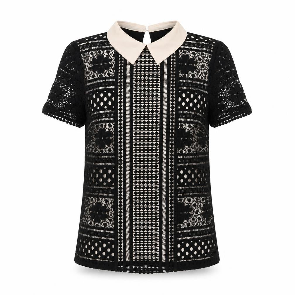 Womens UK Size S Oasis Black Basic Blouse