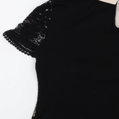 Womens UK Size S Oasis Black Basic Blouse