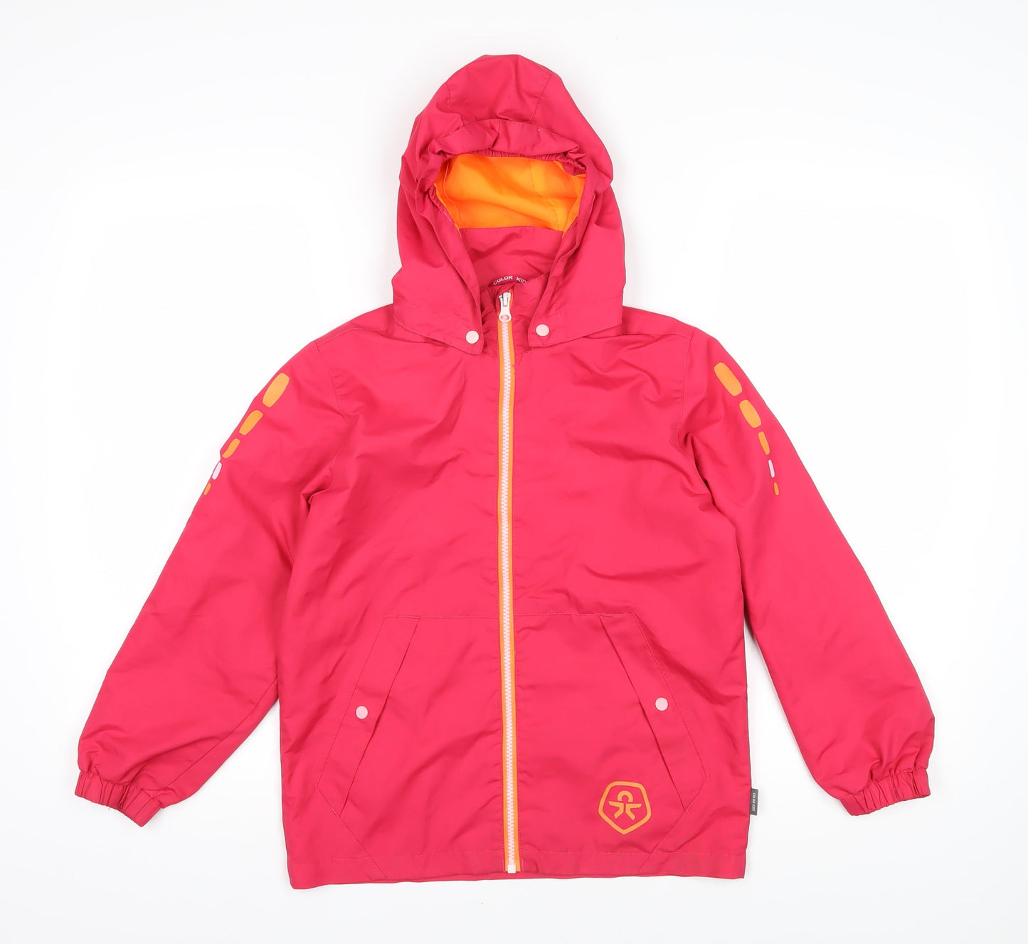 Colour Kids Girls Pink Ikat Jacket Coat Size 8 Years Tie