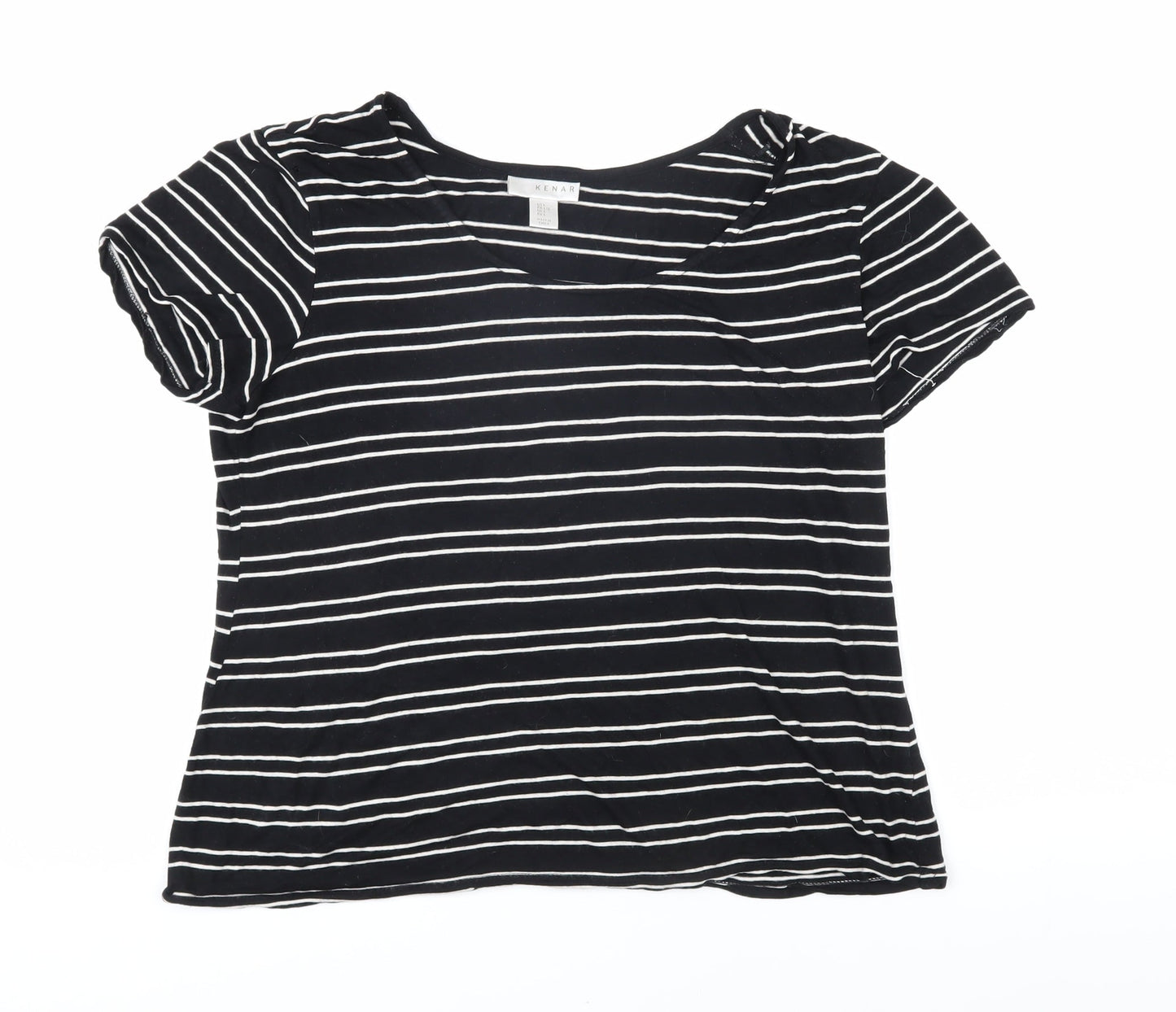 Womens UK Size L Kenar Black Basic T-Shirt