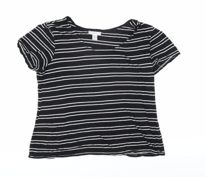 Womens UK Size L Kenar Black Basic T-Shirt