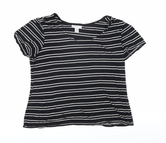 Womens UK Size L Kenar Black Basic T-Shirt