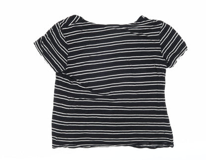 Womens UK Size L Kenar Black Basic T-Shirt