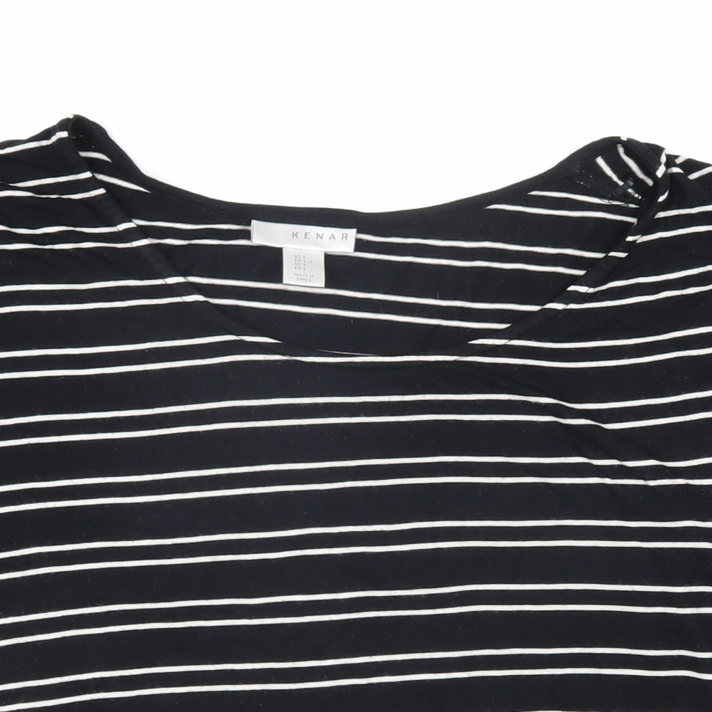 Womens UK Size L Kenar Black Basic T-Shirt