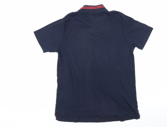 Donnay Mens Blue Cotton Polo Size M Collared Button