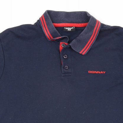 Donnay Mens Blue Cotton Polo Size M Collared Button