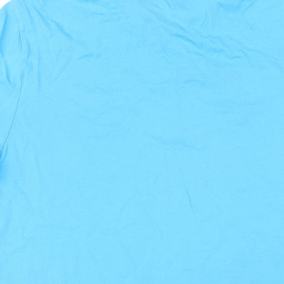 Slazenger Mens Blue Cotton Polo Size L Collared Button