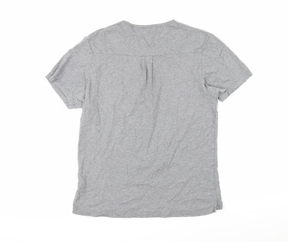 l'strange Womens Grey Cotton Basic T-Shirt Size L Round Neck