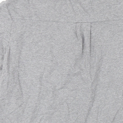 l'strange Womens Grey Cotton Basic T-Shirt Size L Round Neck