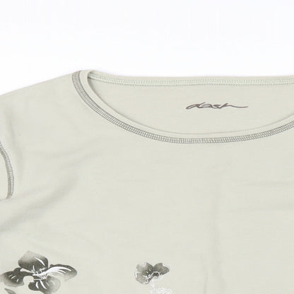 Womens UK Size 16 DASH Green Basic T-Shirt