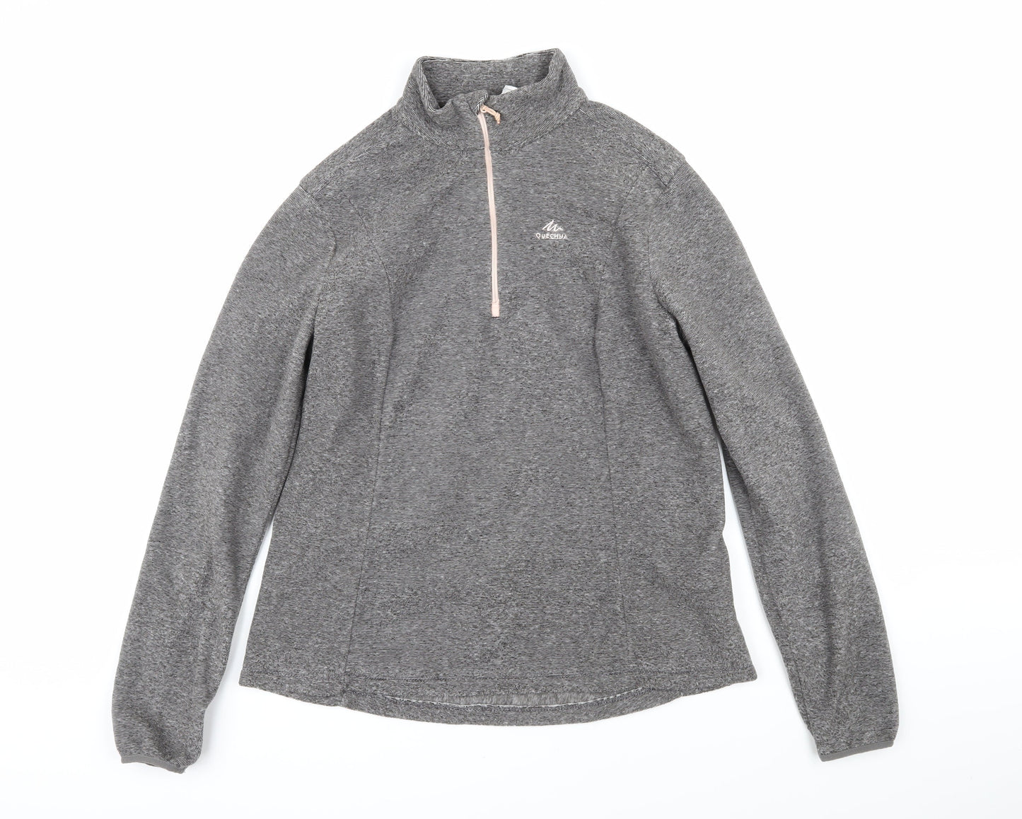 DECATHLON Womens Grey 100% Polyester Pullover Sweatshirt Size 12 Zip