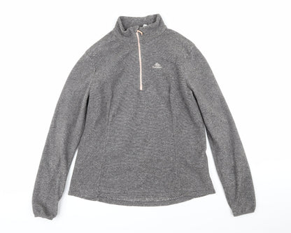 DECATHLON Womens Grey 100% Polyester Pullover Sweatshirt Size 12 Zip