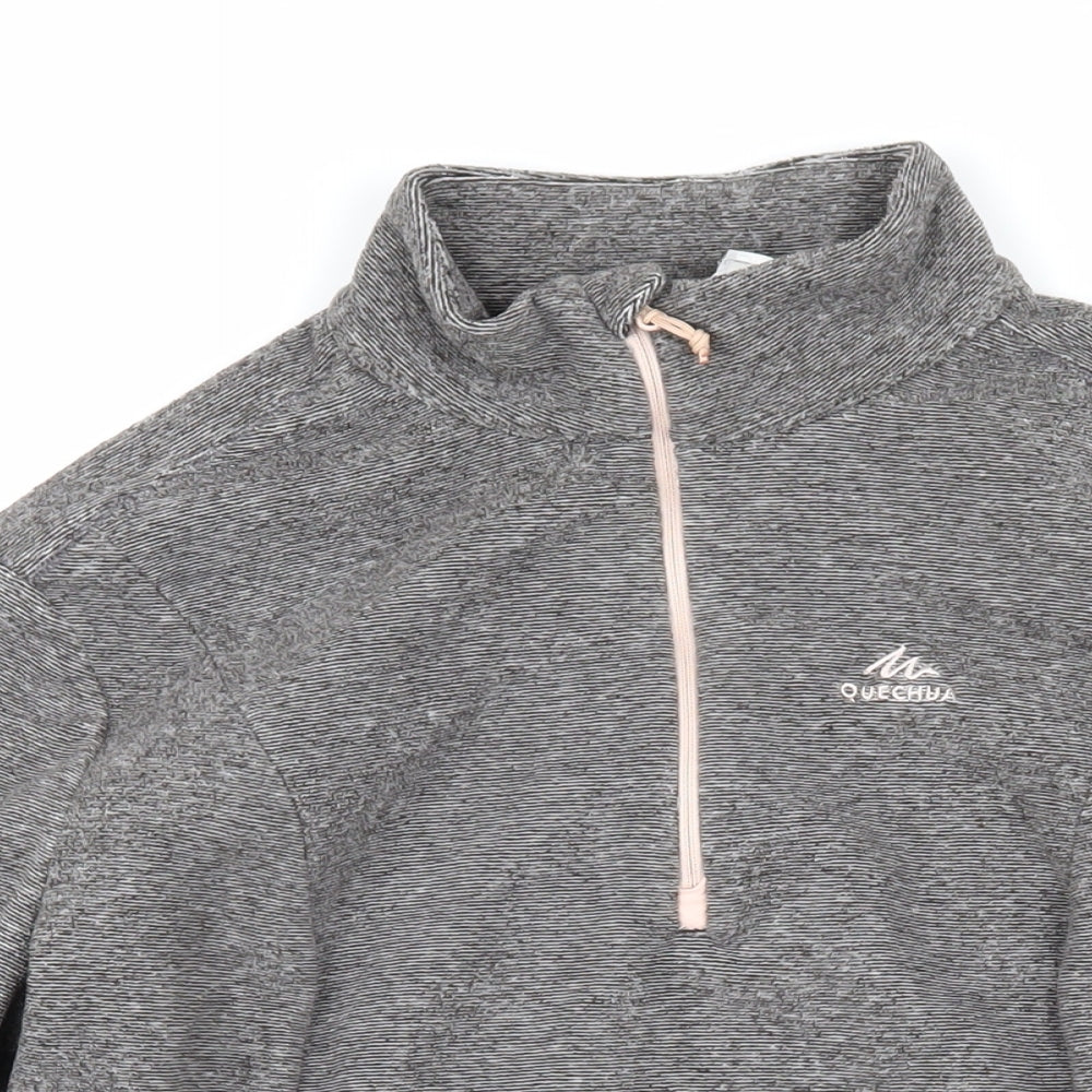 DECATHLON Womens Grey 100% Polyester Pullover Sweatshirt Size 12 Zip