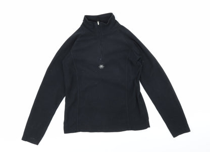 Crane Womens Black 100% Polyester Pullover Sweatshirt Size S Zip