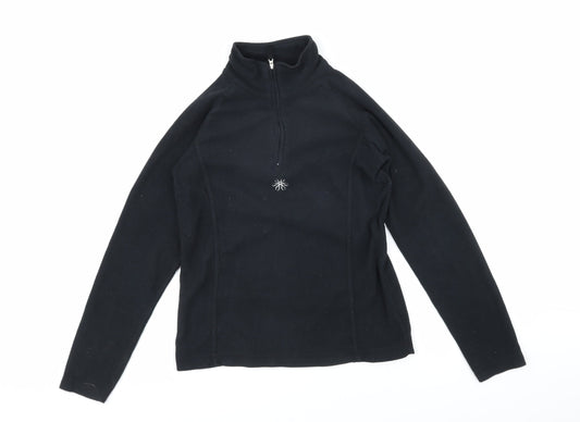 Crane Womens Black 100% Polyester Pullover Sweatshirt Size S Zip