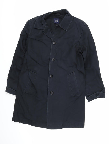 Gap Womens Black Trench Coat Coat Size S Button