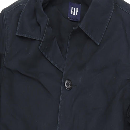 Gap Womens Black Trench Coat Coat Size S Button