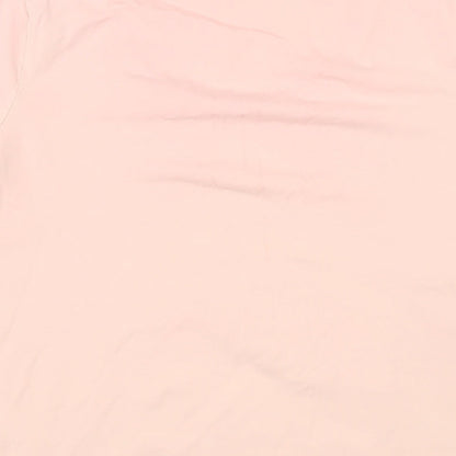 Lands' End Womens Pink Cotton Basic T-Shirt Size M Scoop Neck