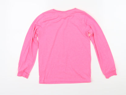 OMG Girls Pink Polycotton Basic T-Shirt Size 7-8 Years Round Neck Pullover - Slay the runway! LOL