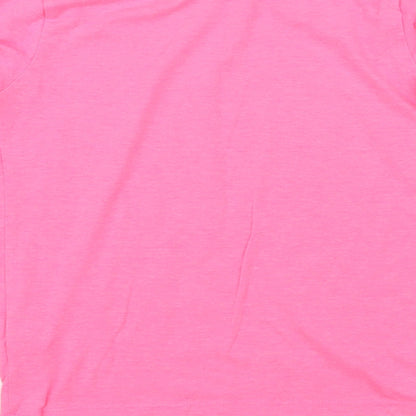 OMG Girls Pink Polycotton Basic T-Shirt Size 7-8 Years Round Neck Pullover - Slay the runway! LOL