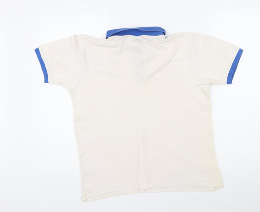 Euro 2016 Mens Ivory Cotton Polo Size S Collared Button - Euro France 2016