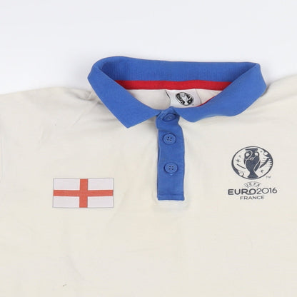 Euro 2016 Mens Ivory Cotton Polo Size S Collared Button - Euro France 2016
