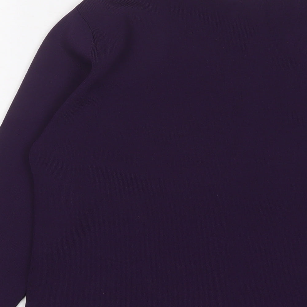 Style Collection Womens Purple Crew Neck Viscose Cardigan Jumper Size M - Beaded