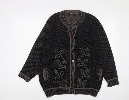Womens UK Size L Reflect Black Cardigan Jumper