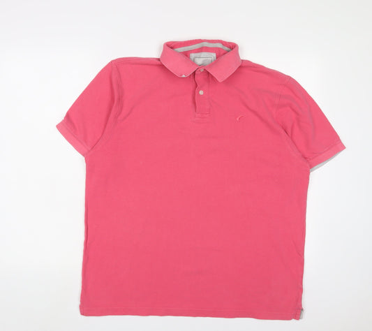 Howick Tailored Mens Pink Cotton Polo Size XL Collared Button - Logo, Embroidered