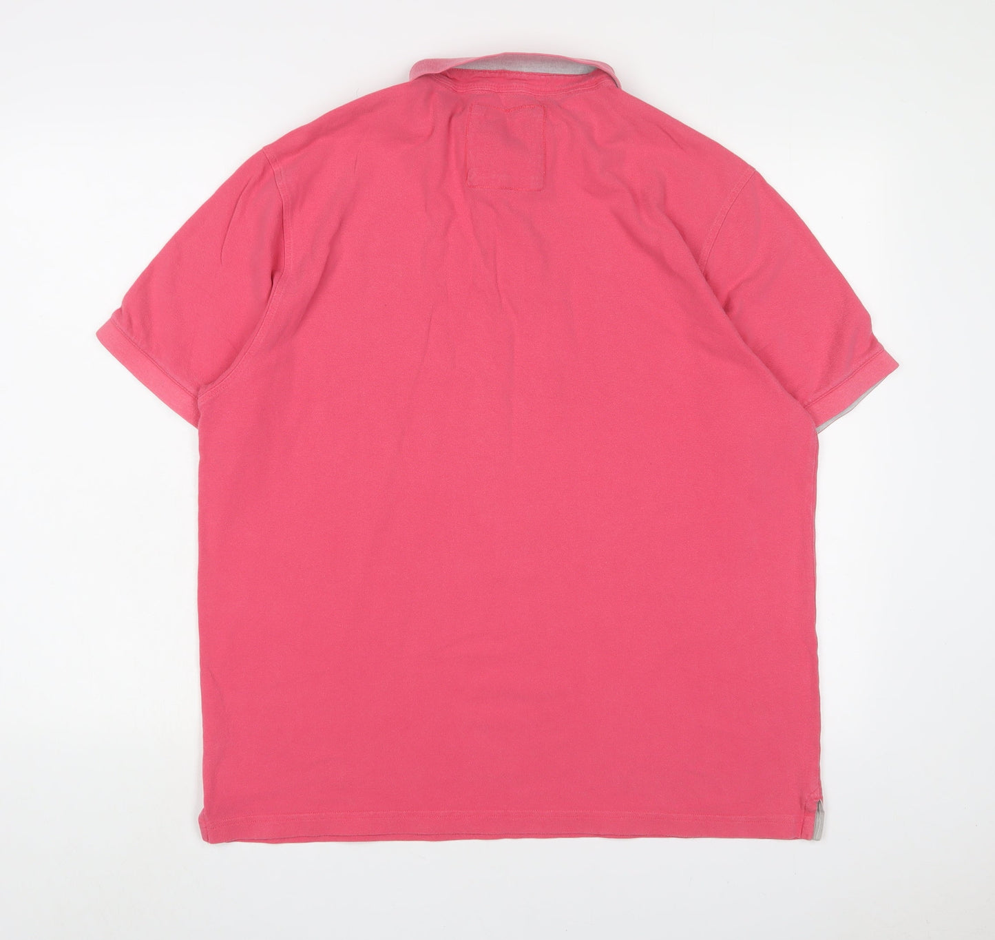 Howick Tailored Mens Pink Cotton Polo Size XL Collared Button - Logo, Embroidered