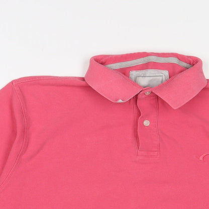 Howick Tailored Mens Pink Cotton Polo Size XL Collared Button - Logo, Embroidered
