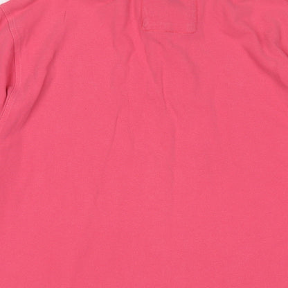 Howick Tailored Mens Pink Cotton Polo Size XL Collared Button - Logo, Embroidered
