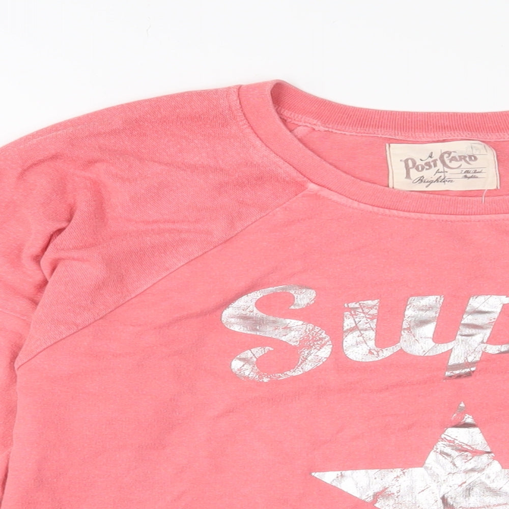 Postcard Womens Pink Polyester Pullover Sweatshirt Size S Pullover - Super