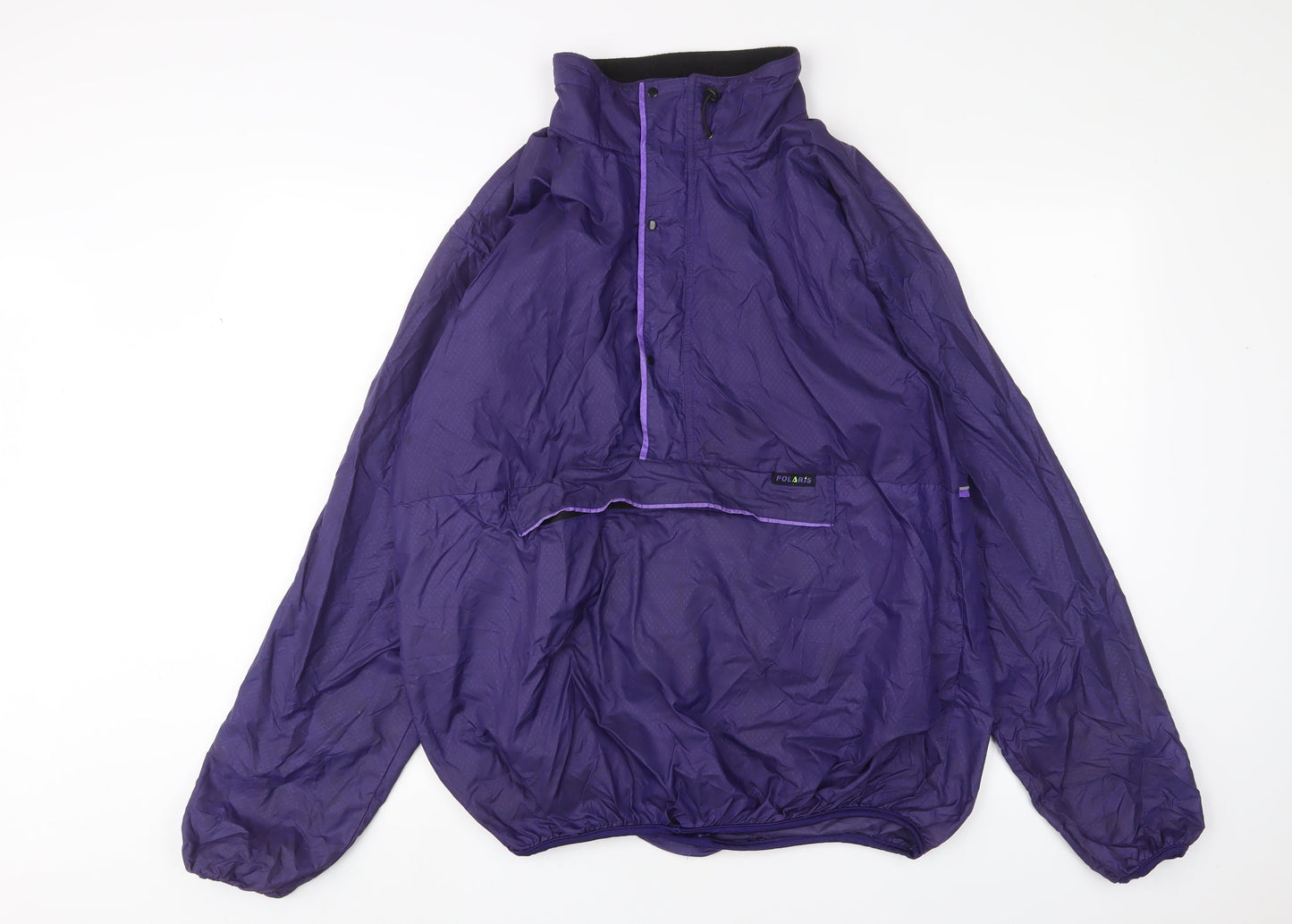 Polaris Womens Purple Windbreaker Jacket Size L Snap - Logo, Embroidered