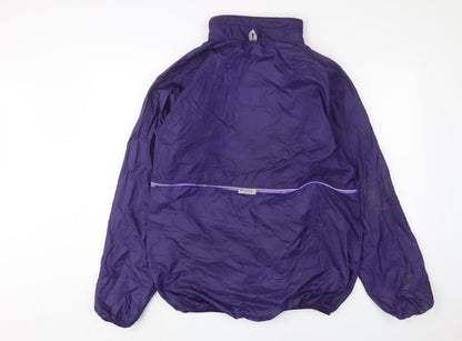 Polaris Womens Purple Windbreaker Jacket Size L Snap - Logo, Embroidered