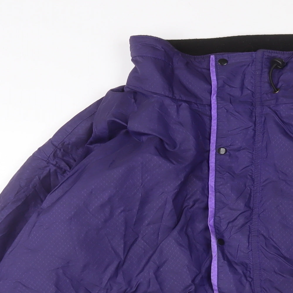 Polaris Womens Purple Windbreaker Jacket Size L Snap - Logo, Embroidered
