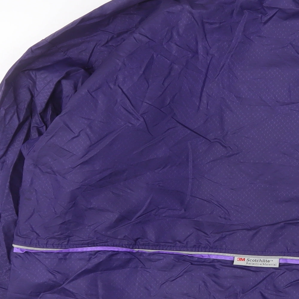 Polaris Womens Purple Windbreaker Jacket Size L Snap - Logo, Embroidered