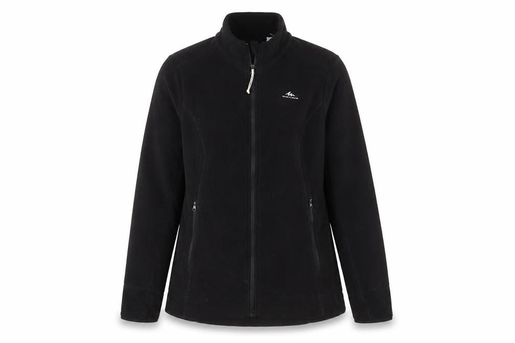 DECATHLON Womens Black Jacket Size S Zip - Logo, Embroidered