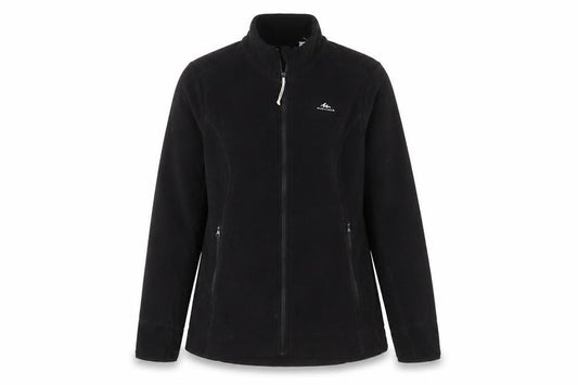 DECATHLON Womens Black Jacket Size S Zip - Logo, Embroidered